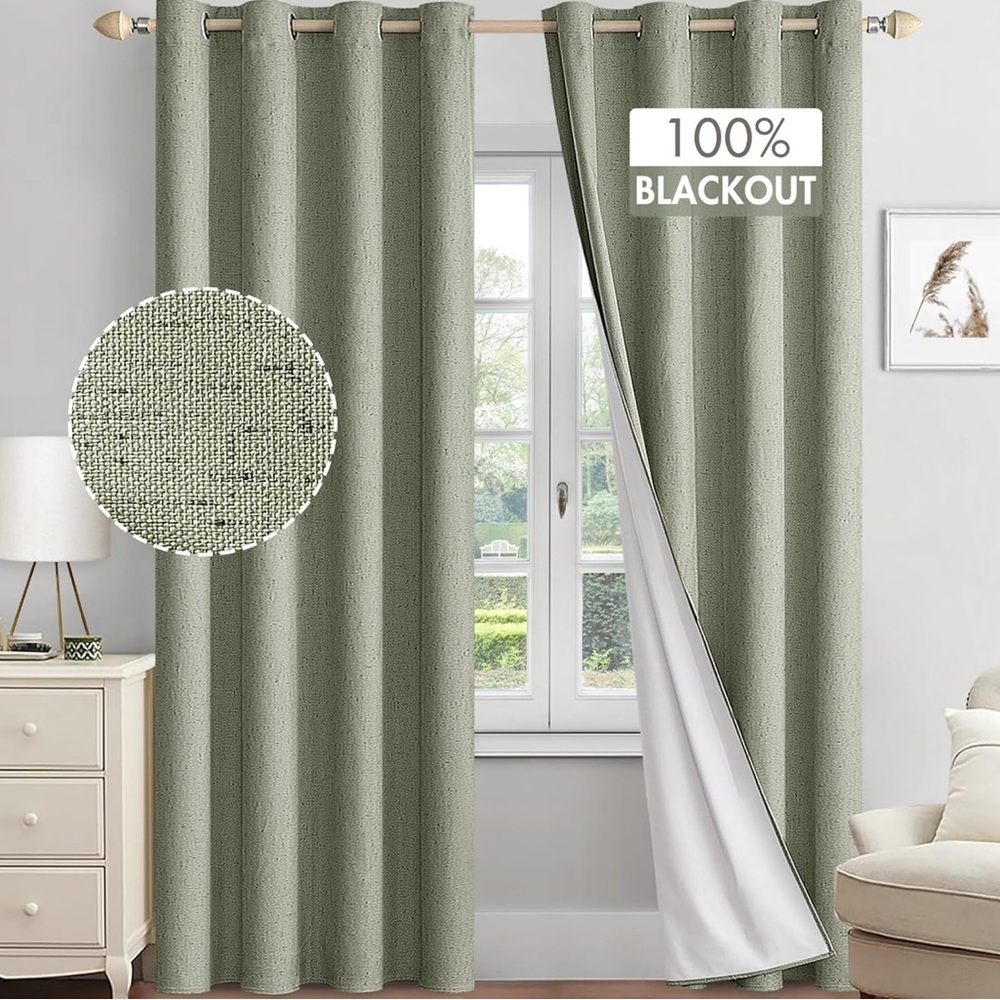 Sage color 2 Panel Curtains.
